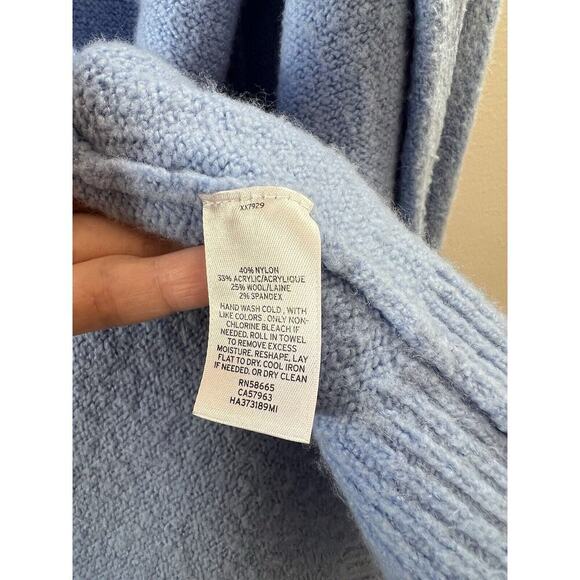 Halogen Womens Wool Blend Duster Cardigan Size M Periwinkle Blue Soft Warm Cozy - Picture 7 of 8